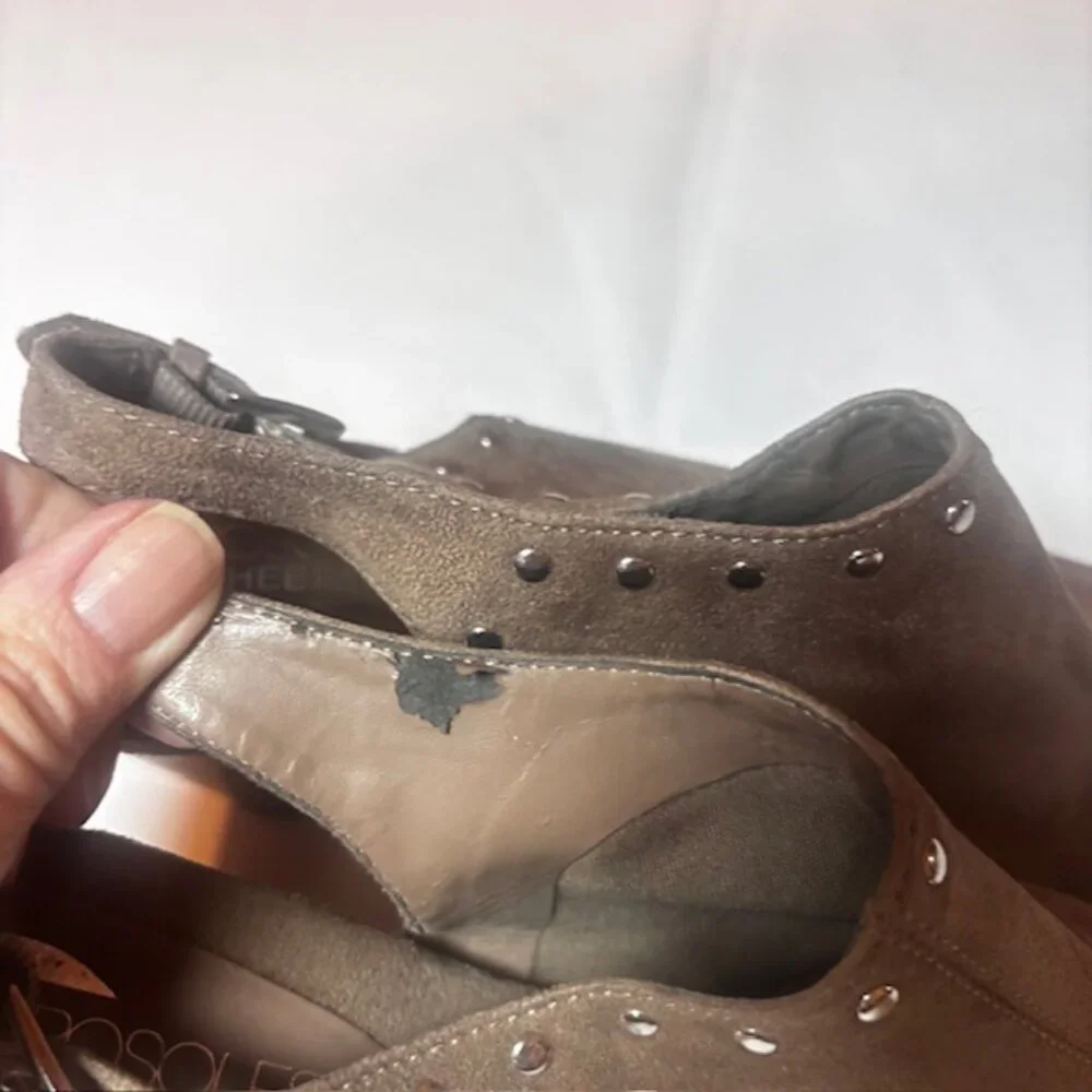 Aerosoles Heelrest Brown Suede Slingback Booties | Size 8.5